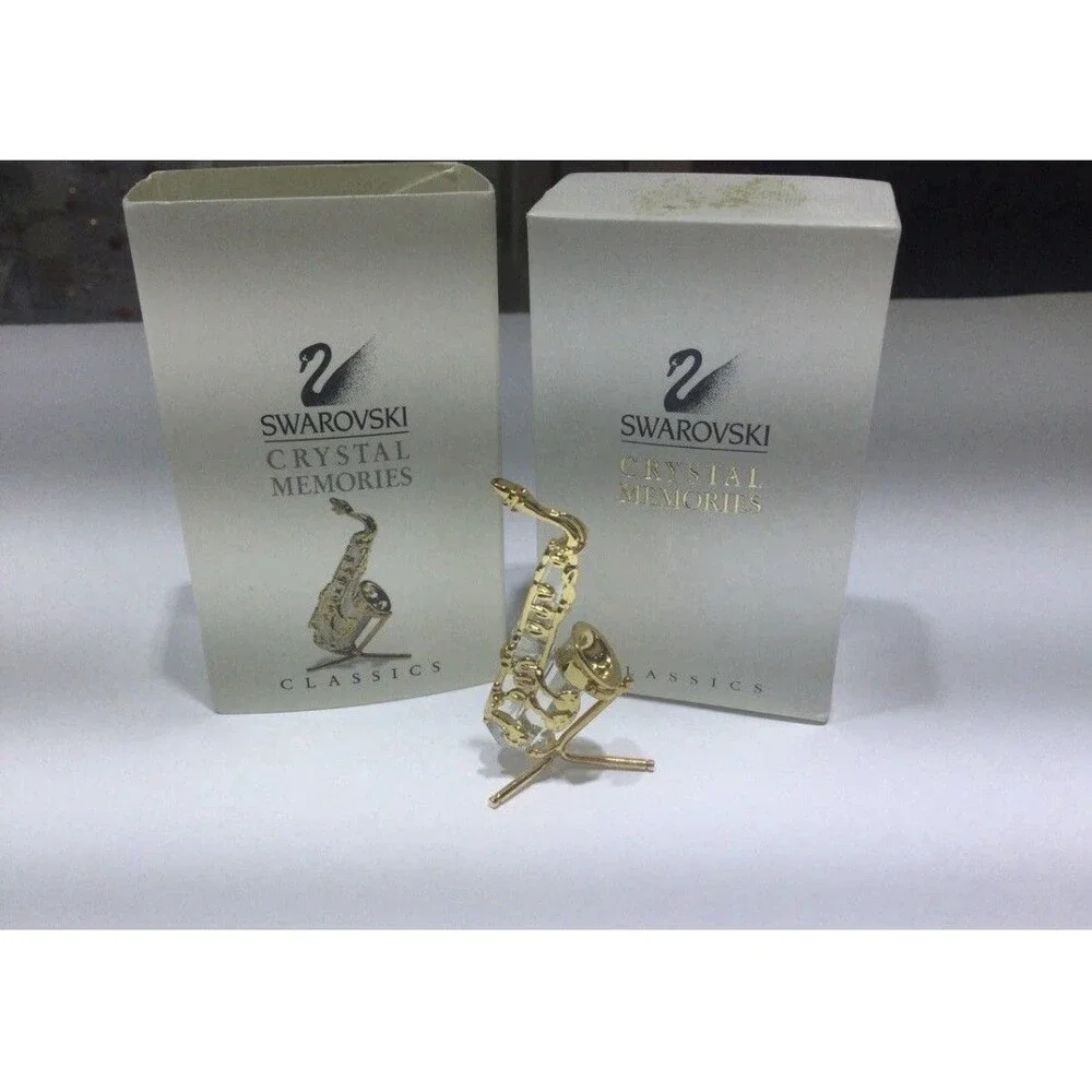 SWAROVSKI Swan Signed Crystal Memories Saxophone W/BOX